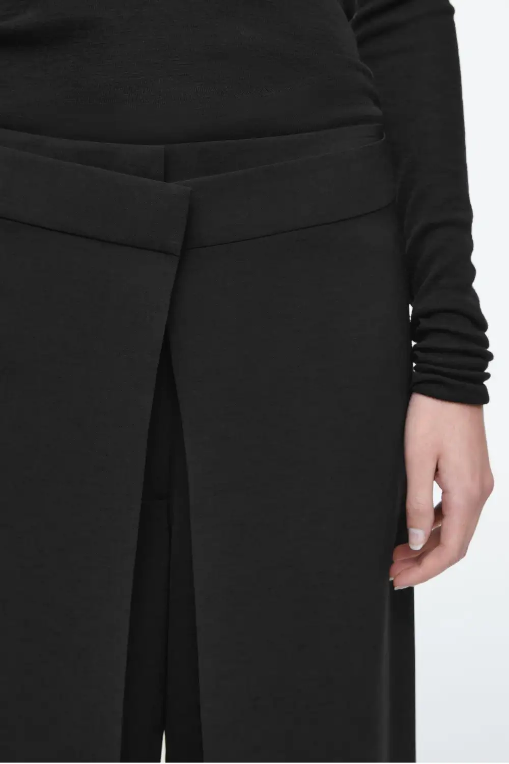 Straight-Leg Wrap-Front Trousers