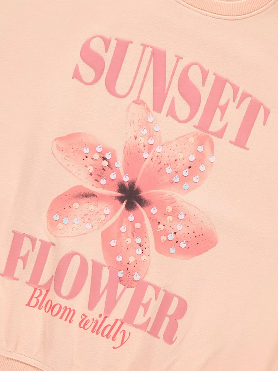 Peach Sunset Flower Sweatshirt