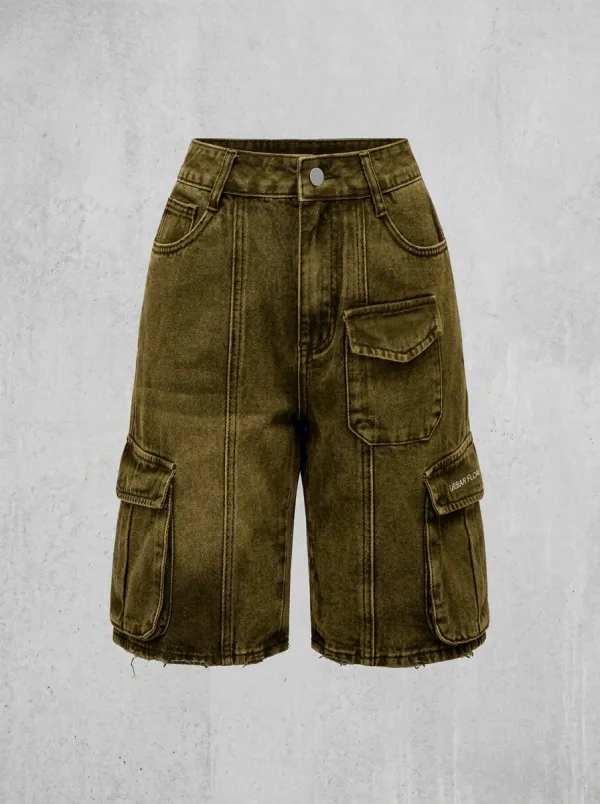 Denim Washed men's Cargo Shorts