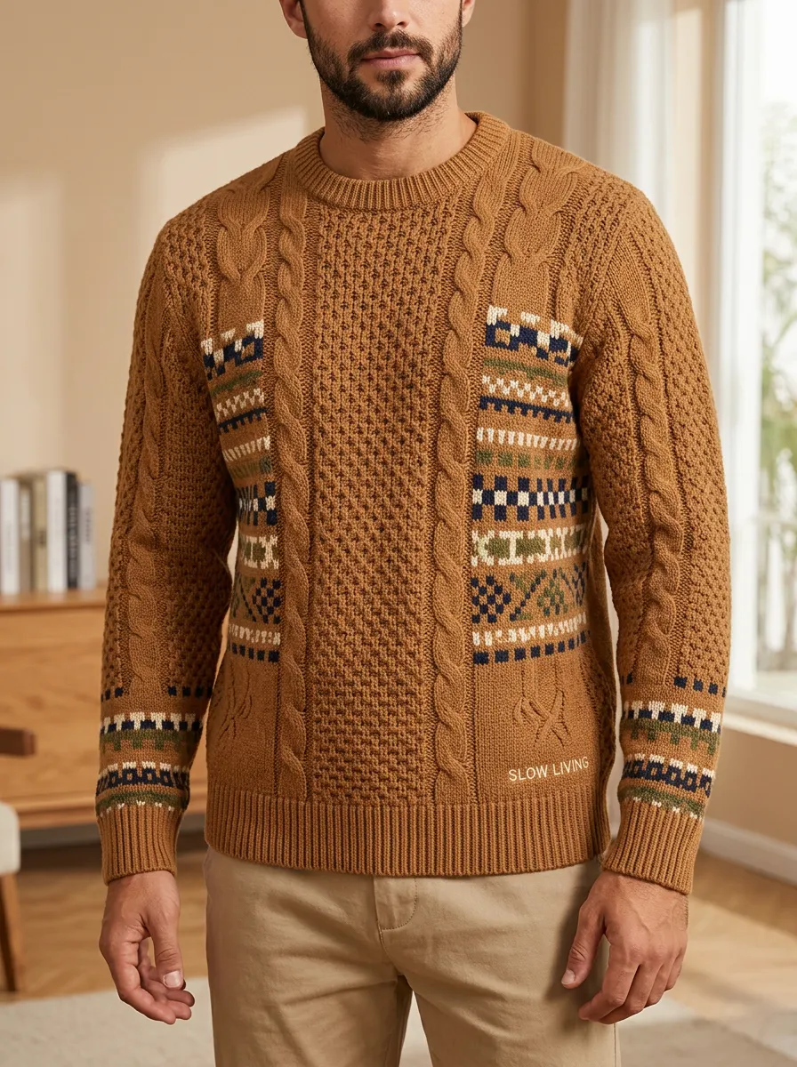 Men's Nordic Cable Knit Sweater