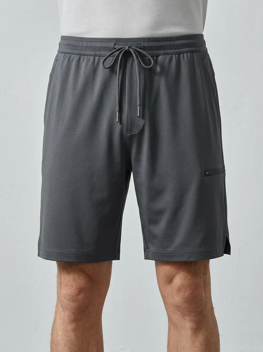 Contemporary Ice-Silk Elastic-Waist Stretch Shorts