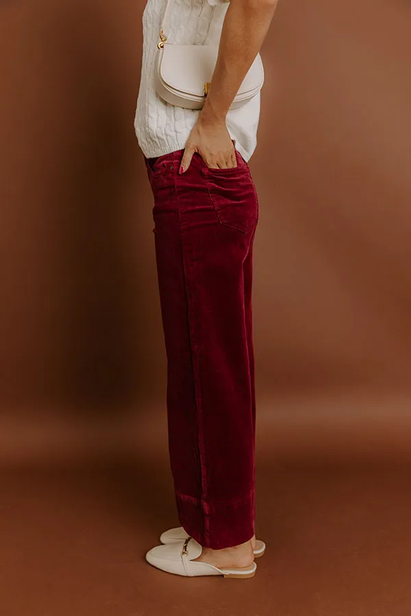 High Waist Wide Leg Corduroy Pants