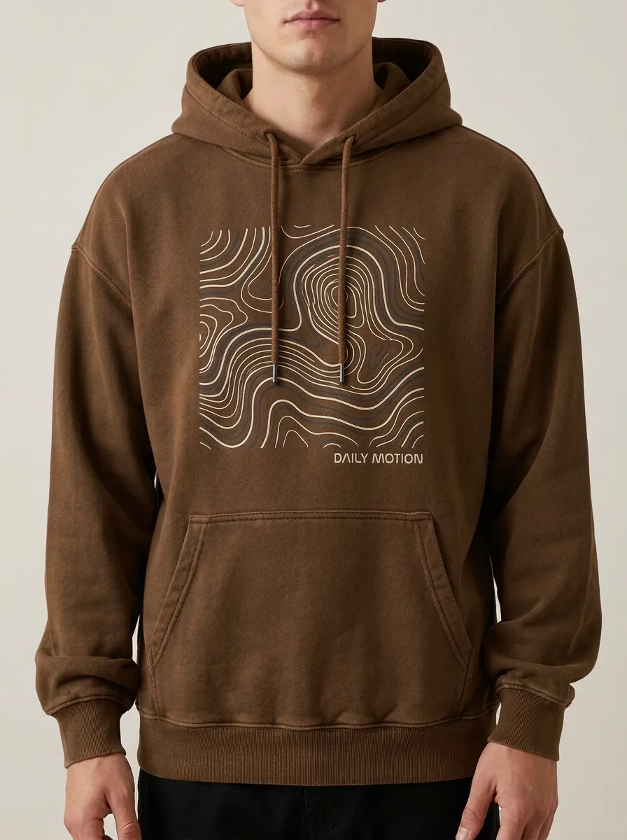 Men's Outdoor Adventure Topographic Map Print Hoodie
