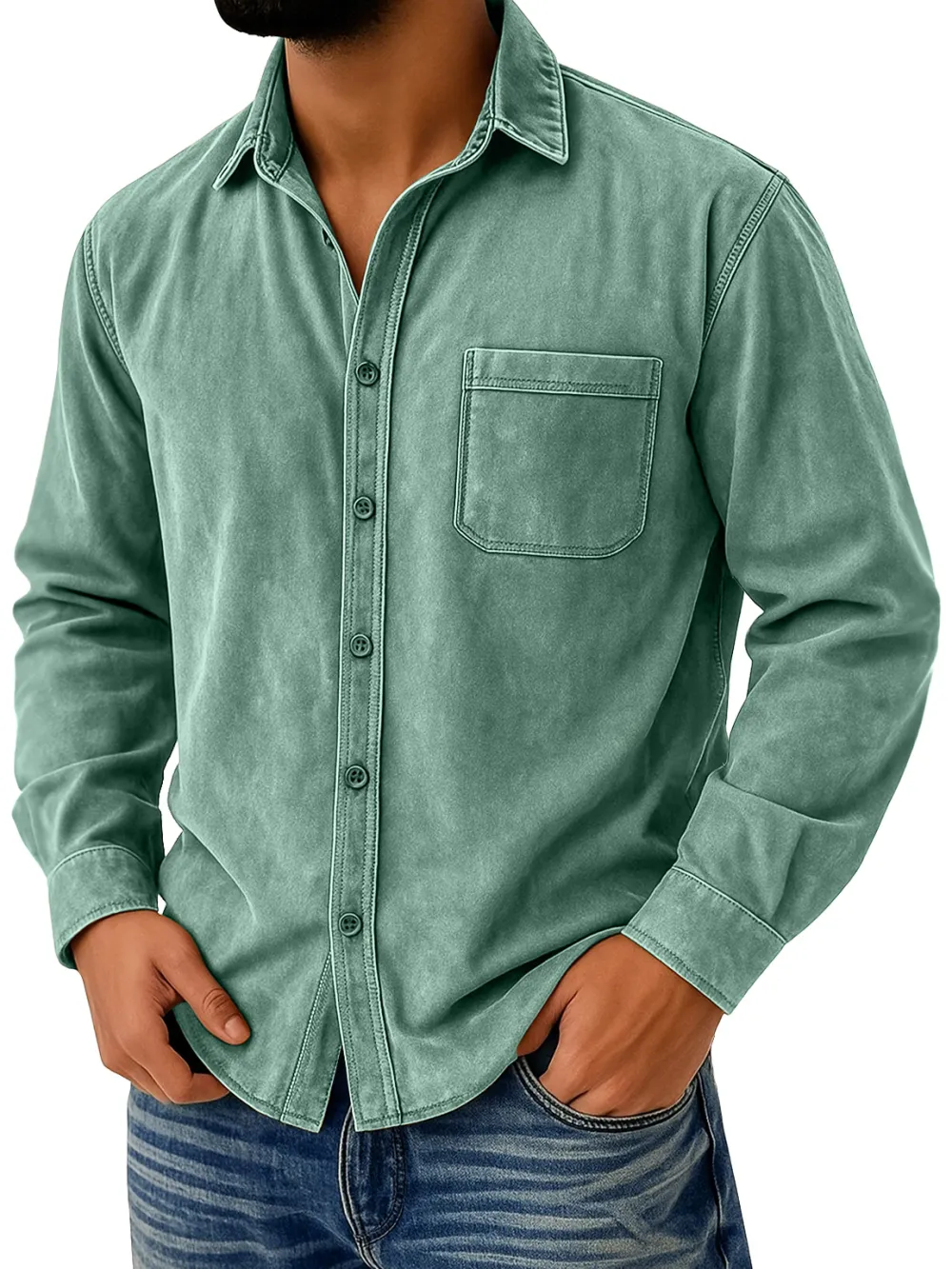 Suede Feel Pocket Shirt
