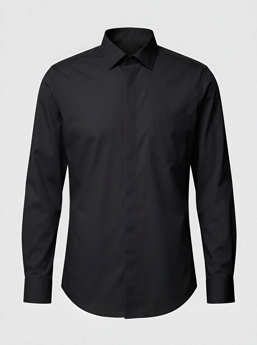 Men's Non-Iron Pure Cotton Light Blue Pocket Shirt