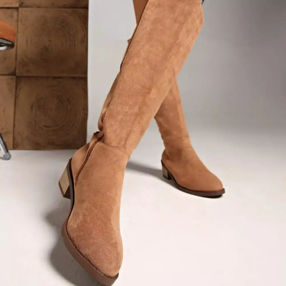 Refined Knee High Block Heel Boots