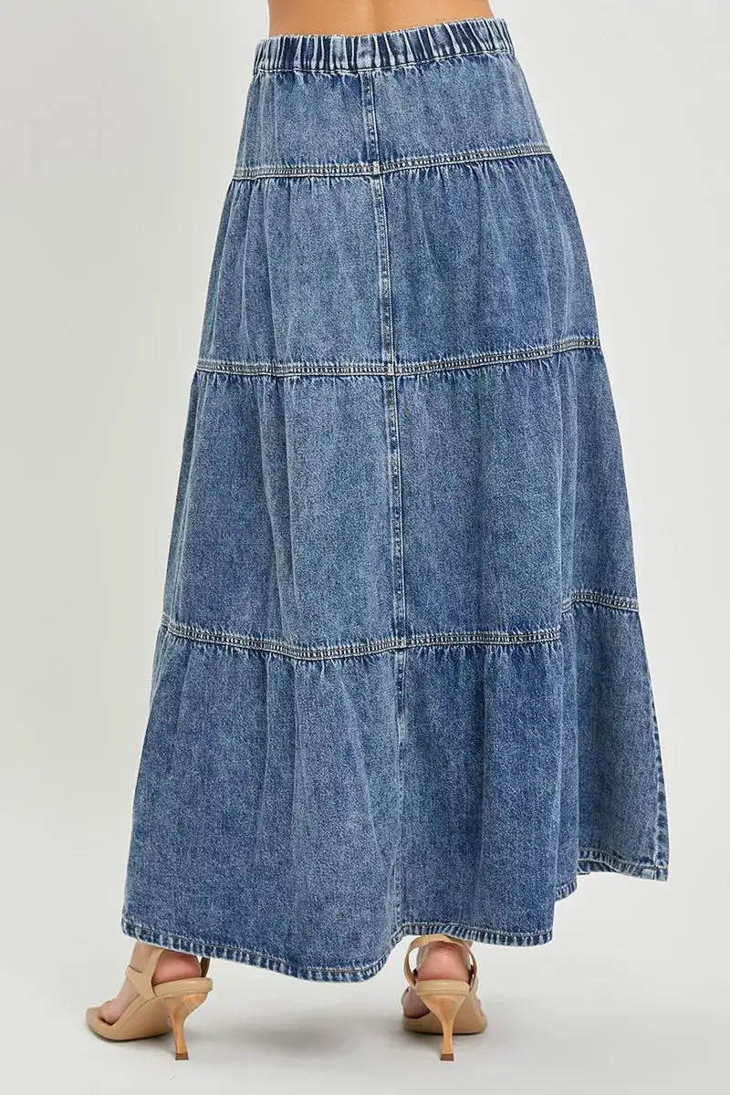 High Rise Ruffle Long Skirt Skirt