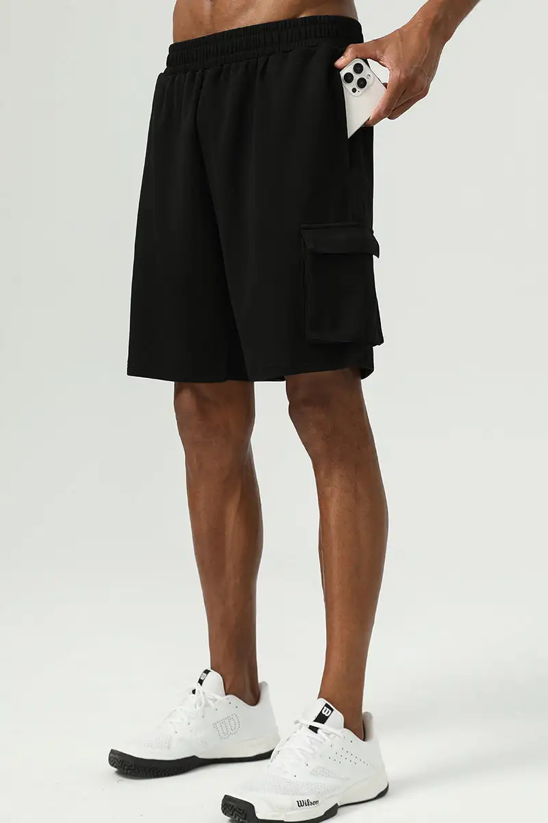 Quick Dry Drawstring Reflective Detail Athletic Shorts