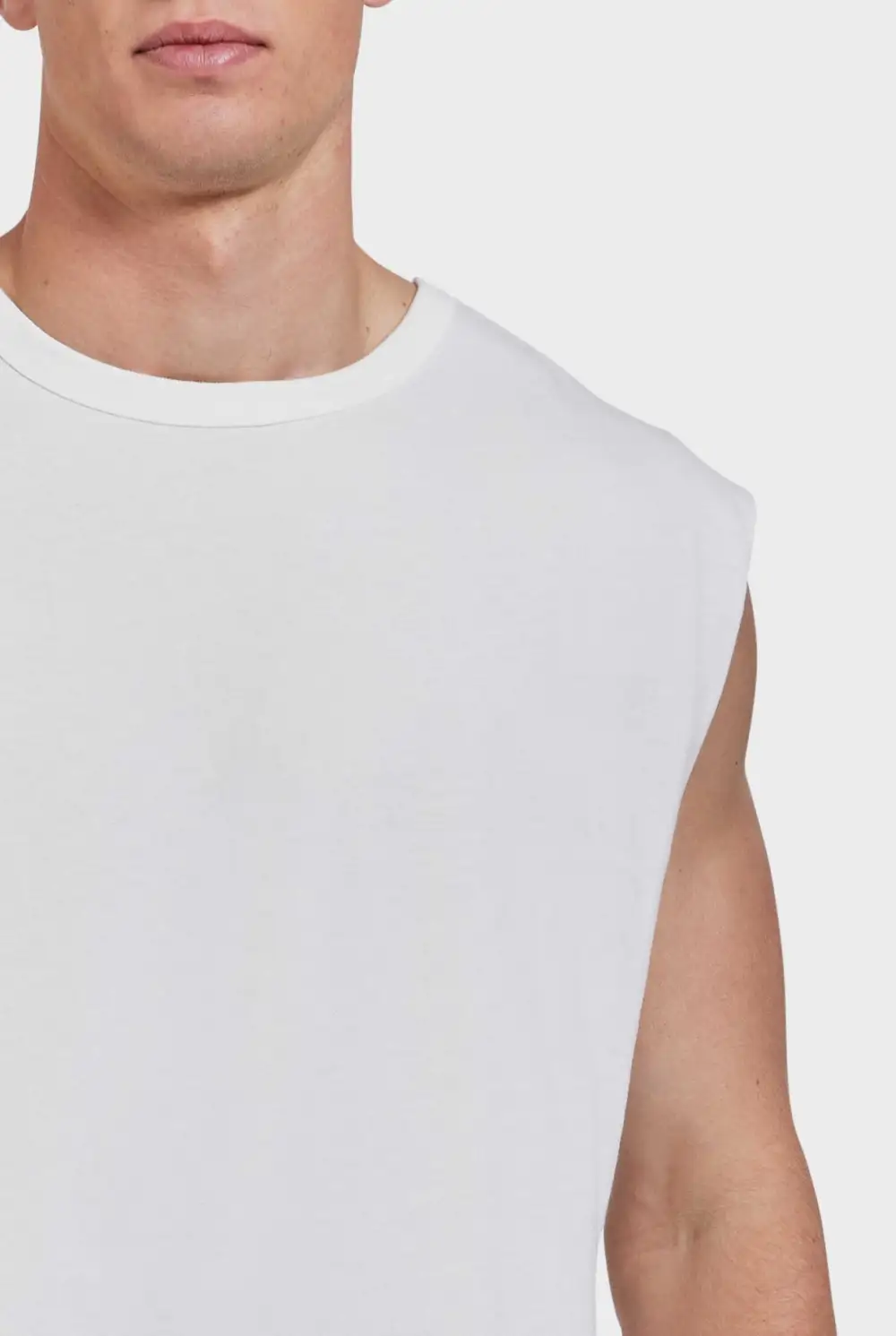 Sleeveless Crew Neck Casual Tee