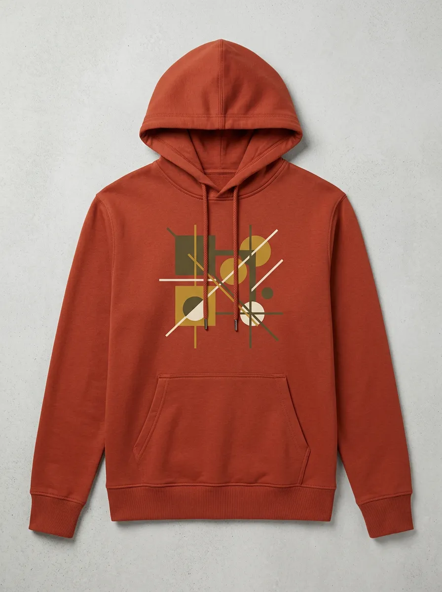 Unisex Abstract Geometric Art Print Hoodie