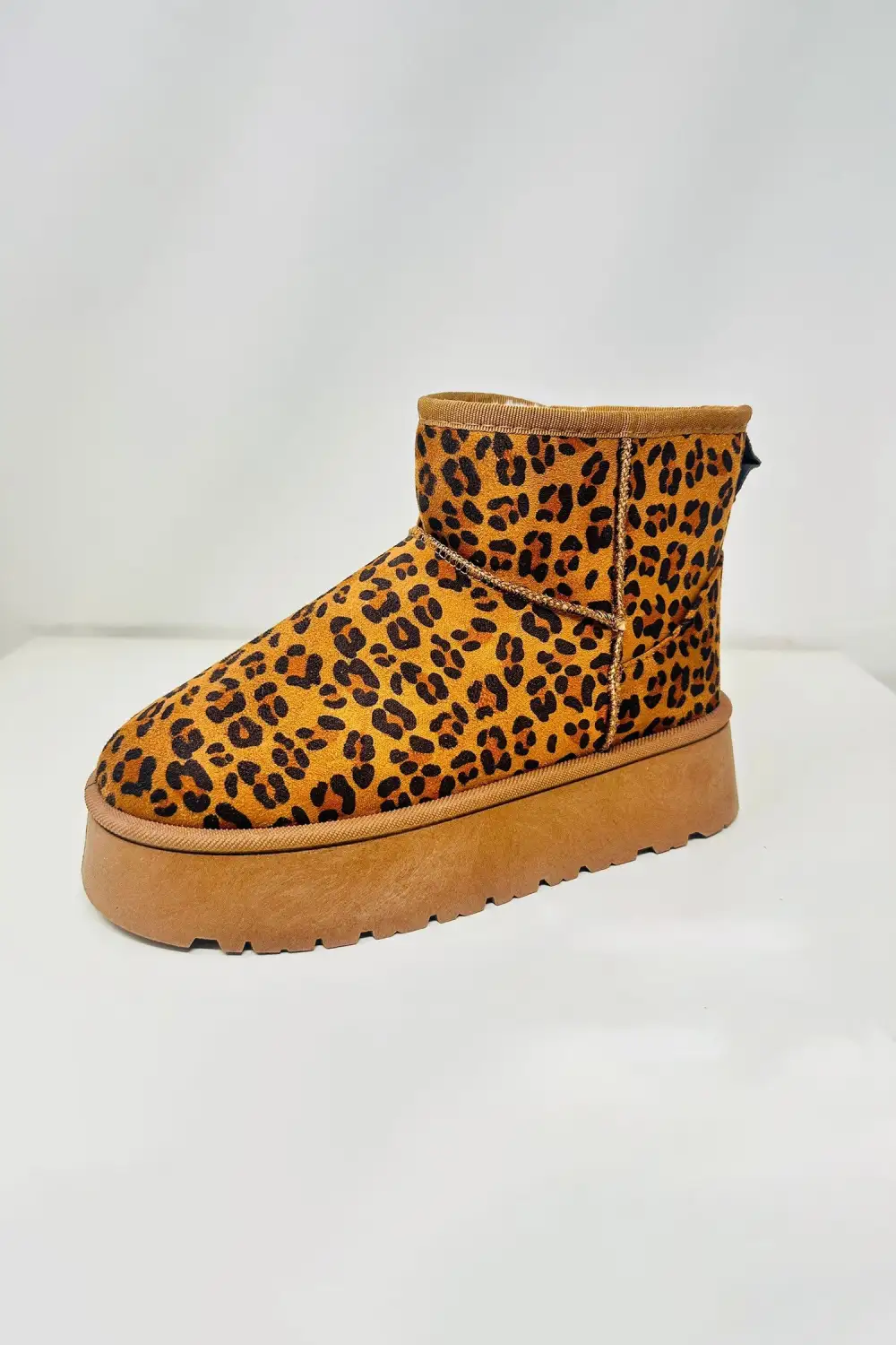 Leopard Print Platform Boots