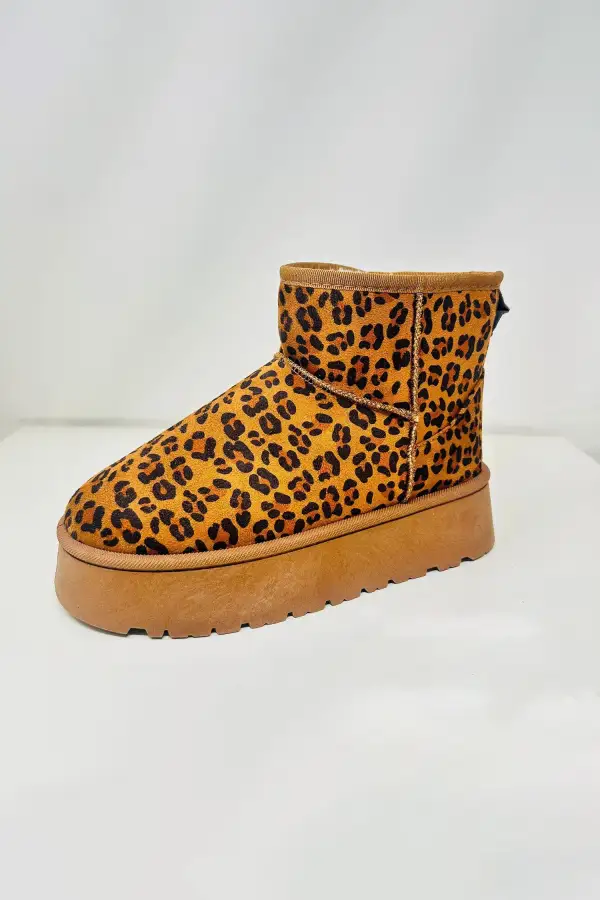 Leopard Print Platform Boots