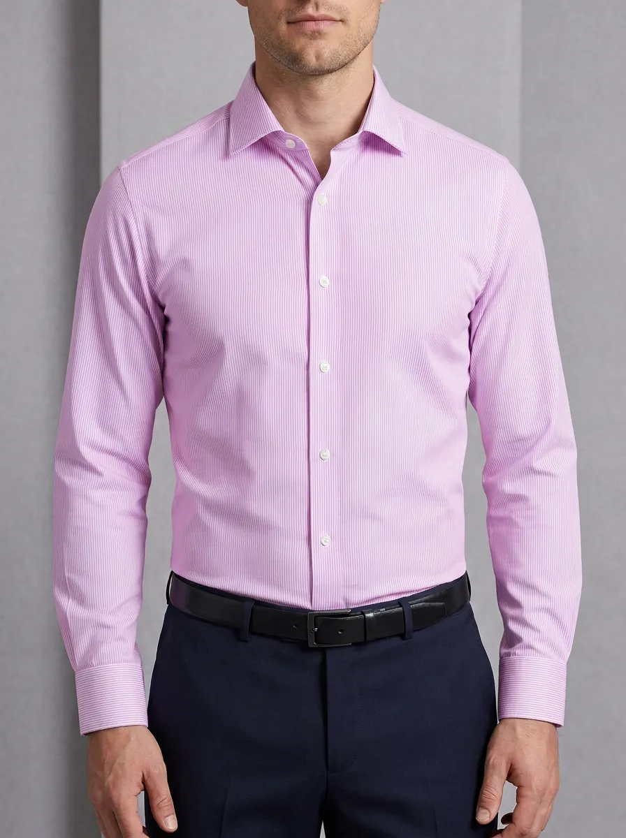 Men's Vertical Stripe Striped Dress Shirt