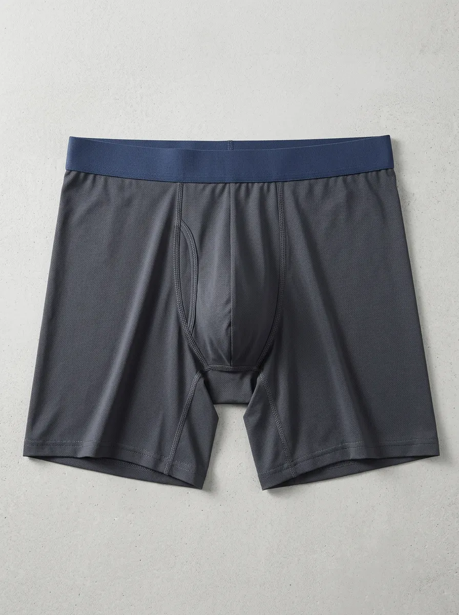 Men's Athletic Performance Grey Printed Boxer Briefs
