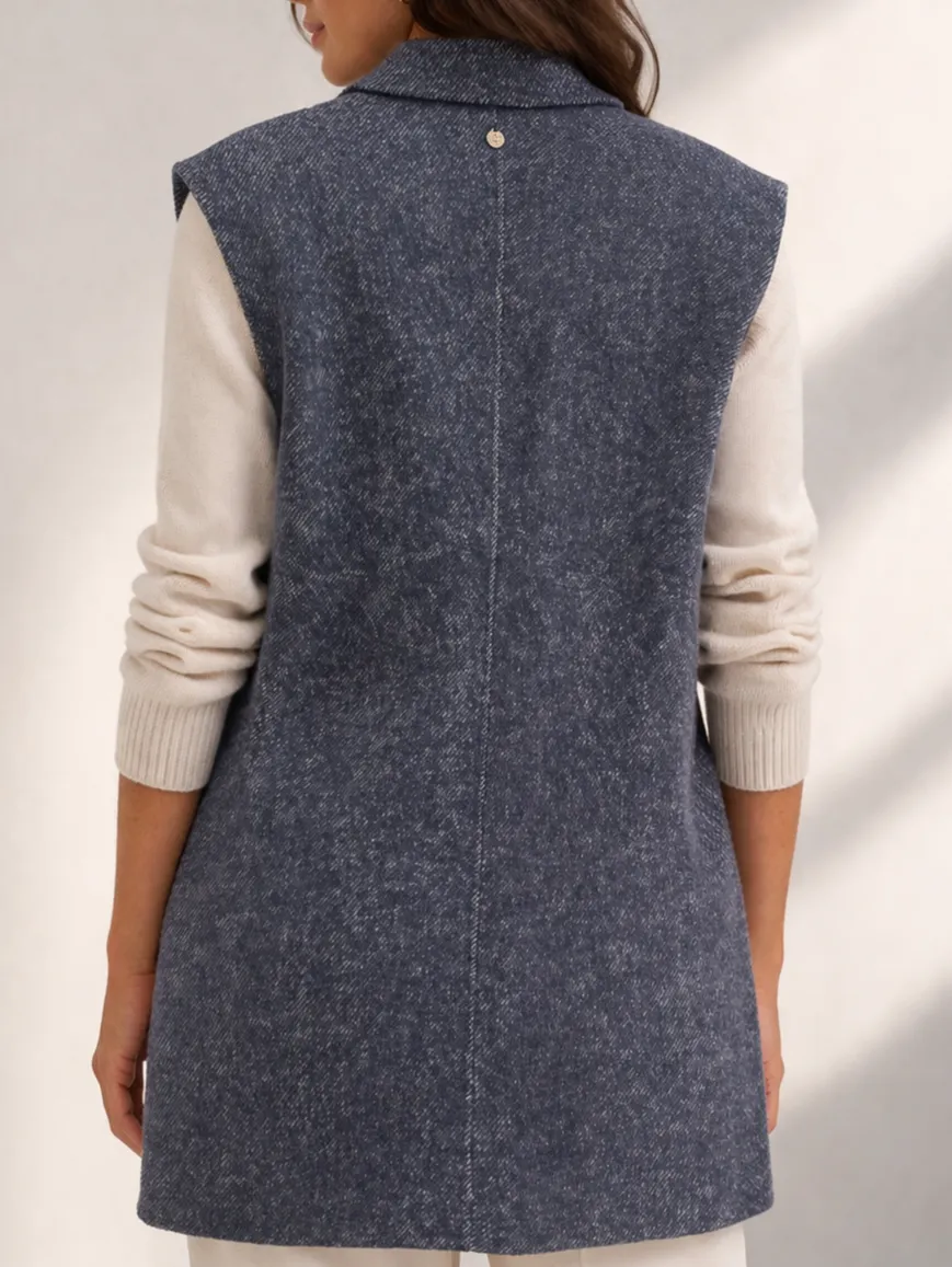 Longline Cardigan Knit Vest