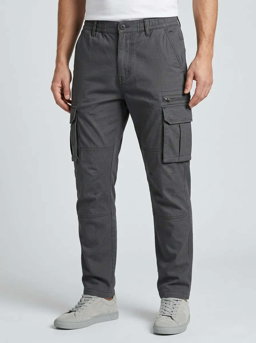 Men's Tactical Outdoor Multi-Pocket Grey Cargo Pants