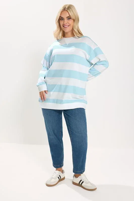 Blue & White Stripe Sweatshirt