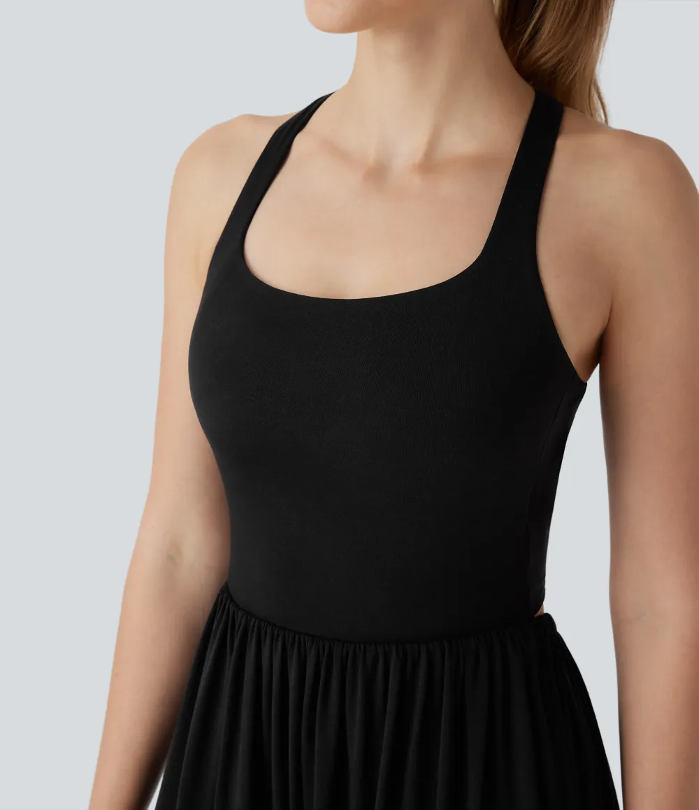 U Neck Pocket Harem Casual Jumpsuit-Easy Peezy
