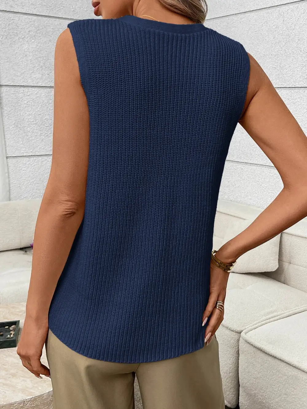 Button Down Knit Sweater Vest
