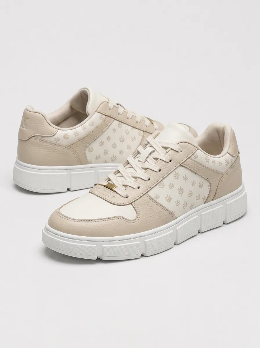 Men's Modern Minimalist Leaf Pattern Printed Sneakers