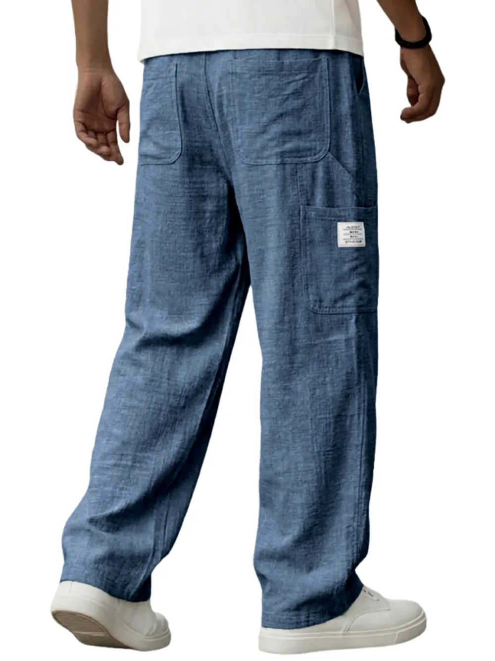 Linen Blend Utility Pocket Trousers