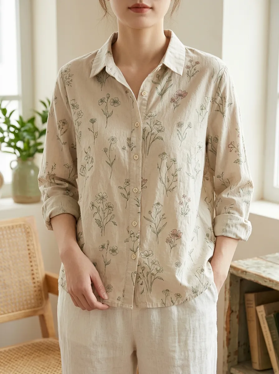 Women's Meadow Botanical Lover Wildflower Shirt