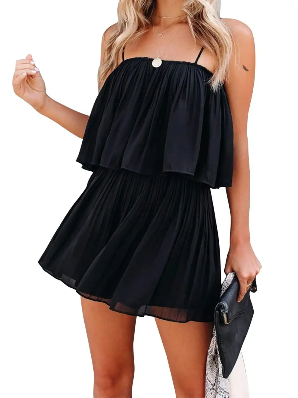 Ruched Strap Casual Dress