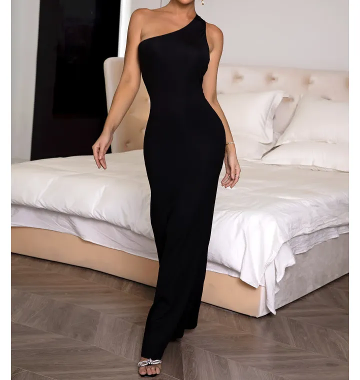 Cutout One Shoulder Maxi Dress