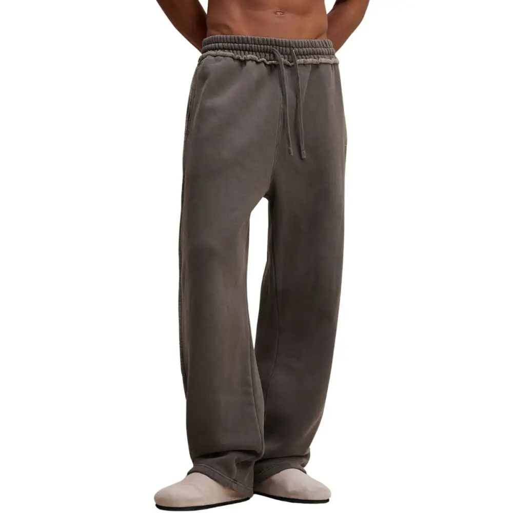 Raw Edge Straight Leg Fleece Men's Sweatpants