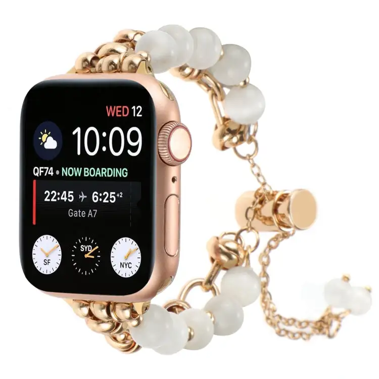 Laid-Back Pearl-Detail Chain Bracelet Replacement Smartwatch Band