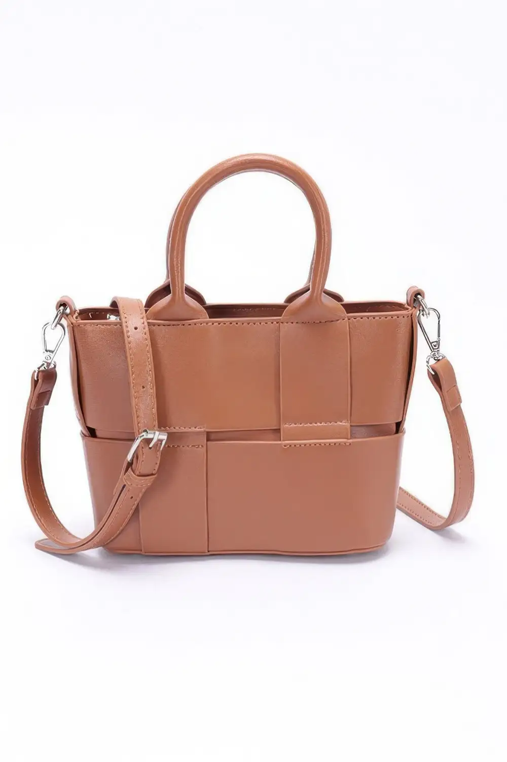 Braided Faux Leather Tote Bag