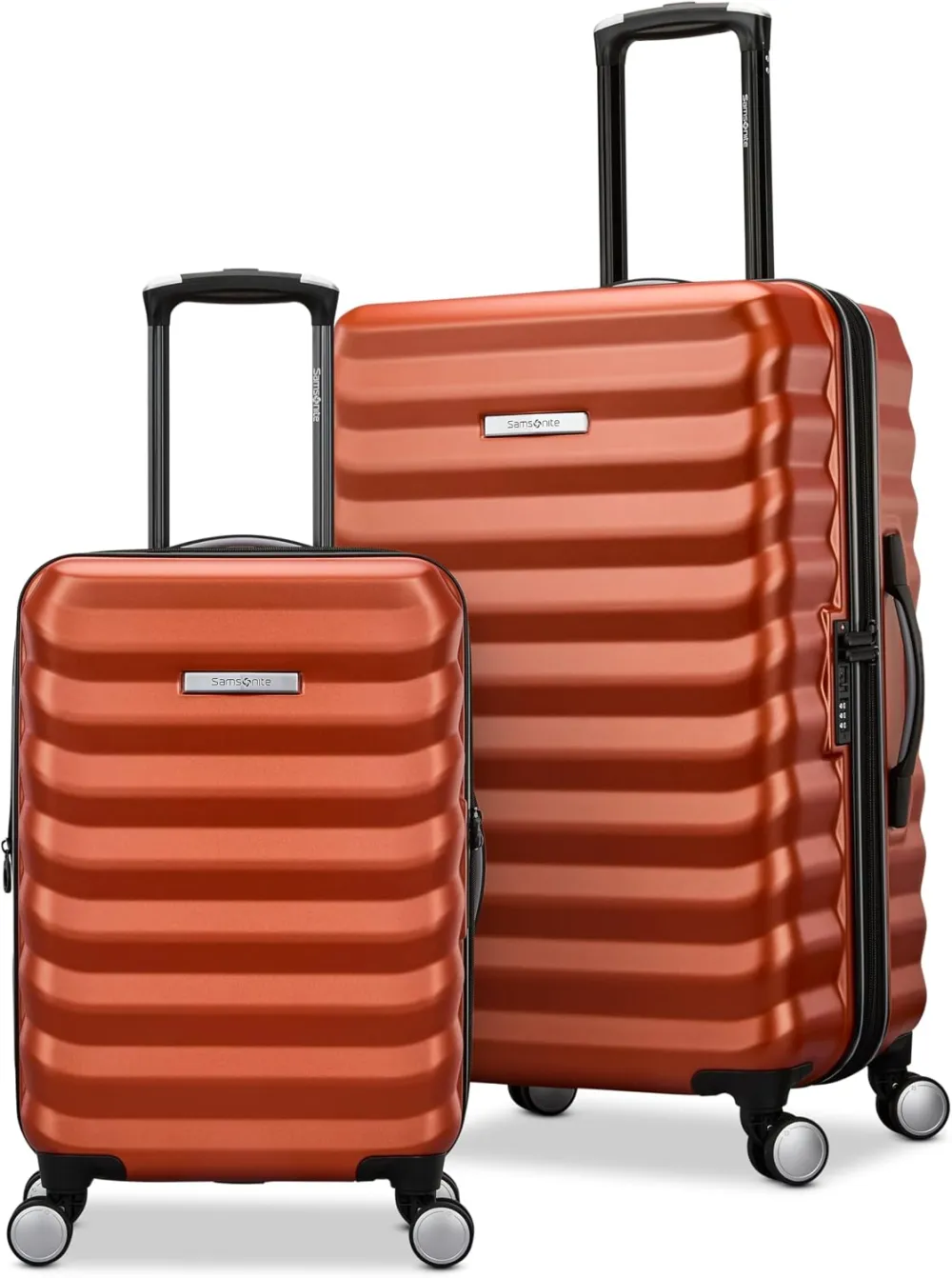 Samsonite Hard-Sided 28-Inch Lightweight Checked Large Expandable Element Suitcase: Durable, 360° Spinner Wheels, Adjustable Telescopic Handle, TSA-Approved Lock - Alpine Black