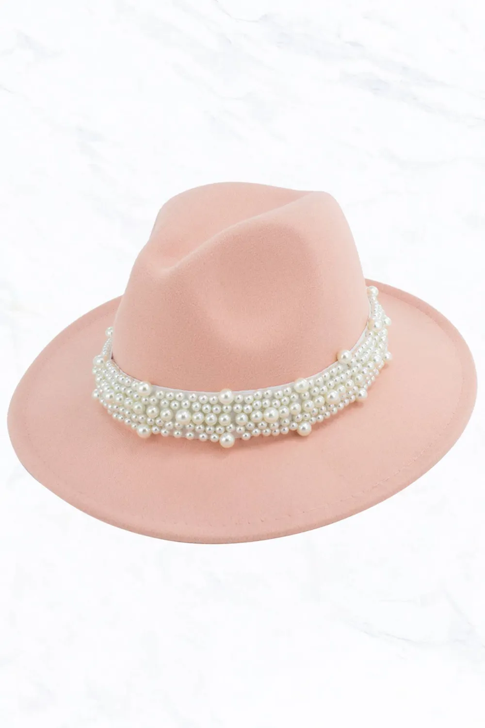 New Style Fashion Fedora Jazz Hat with Wide Pearl Belt