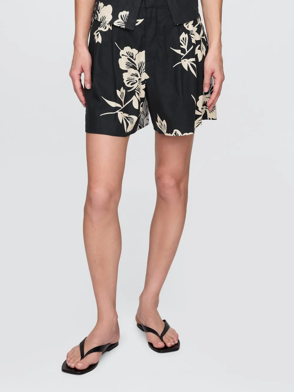 Solid Color Linen Shorts