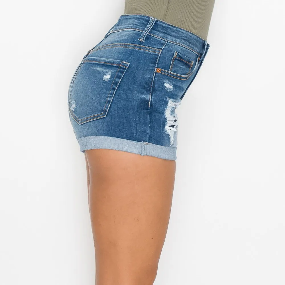 High Rise Denim Shorts