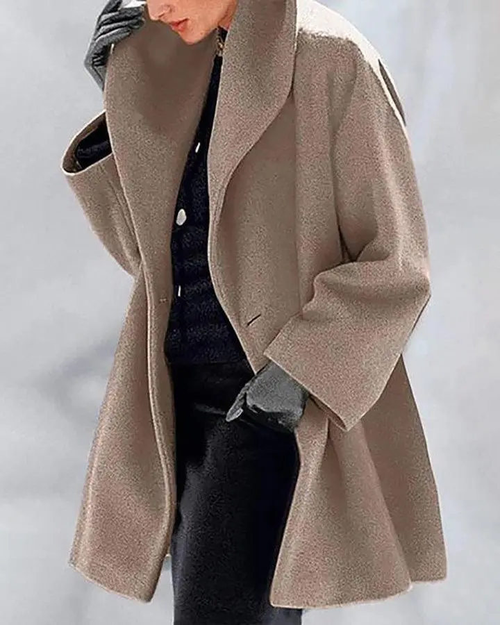 Melarey Solid One Button Loose Coat (7 Colors)