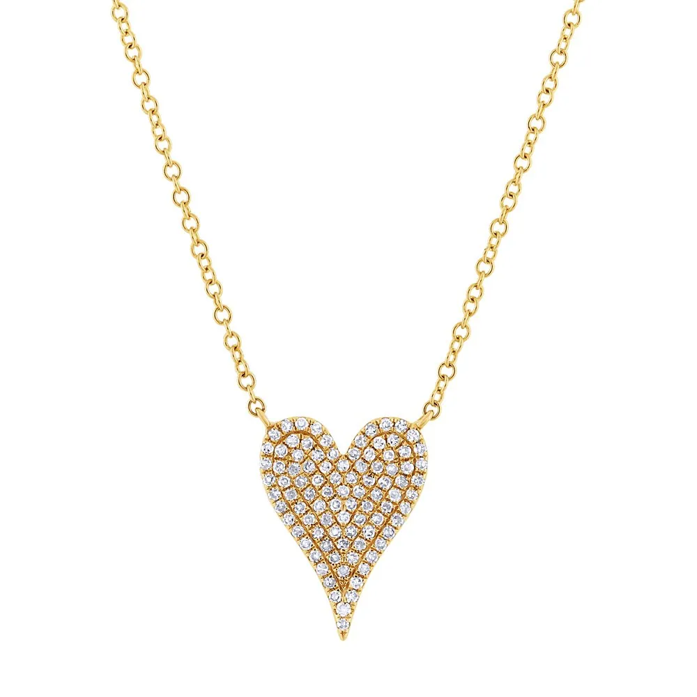 Polished Petite Heart Diamond Necklace