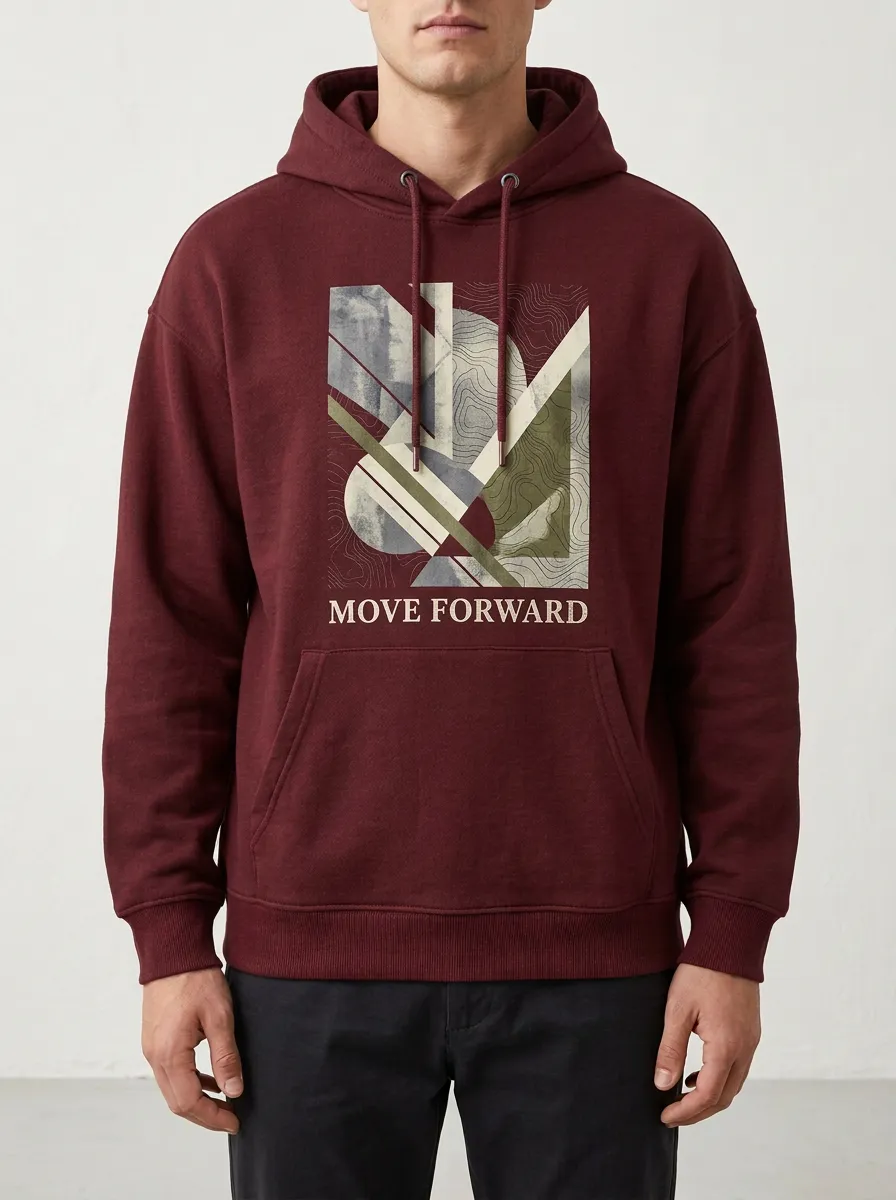 Unisex Topographic Shapes Graphic Hoodie