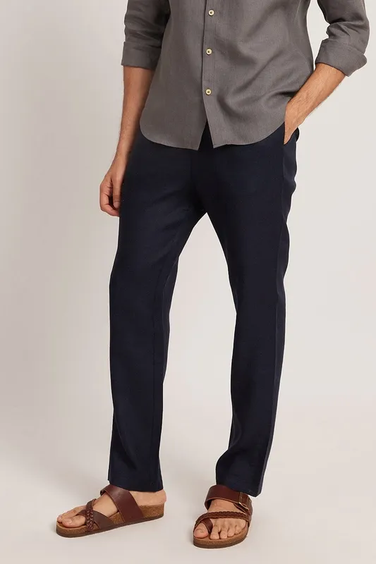 Indigo Linen Easy Pants