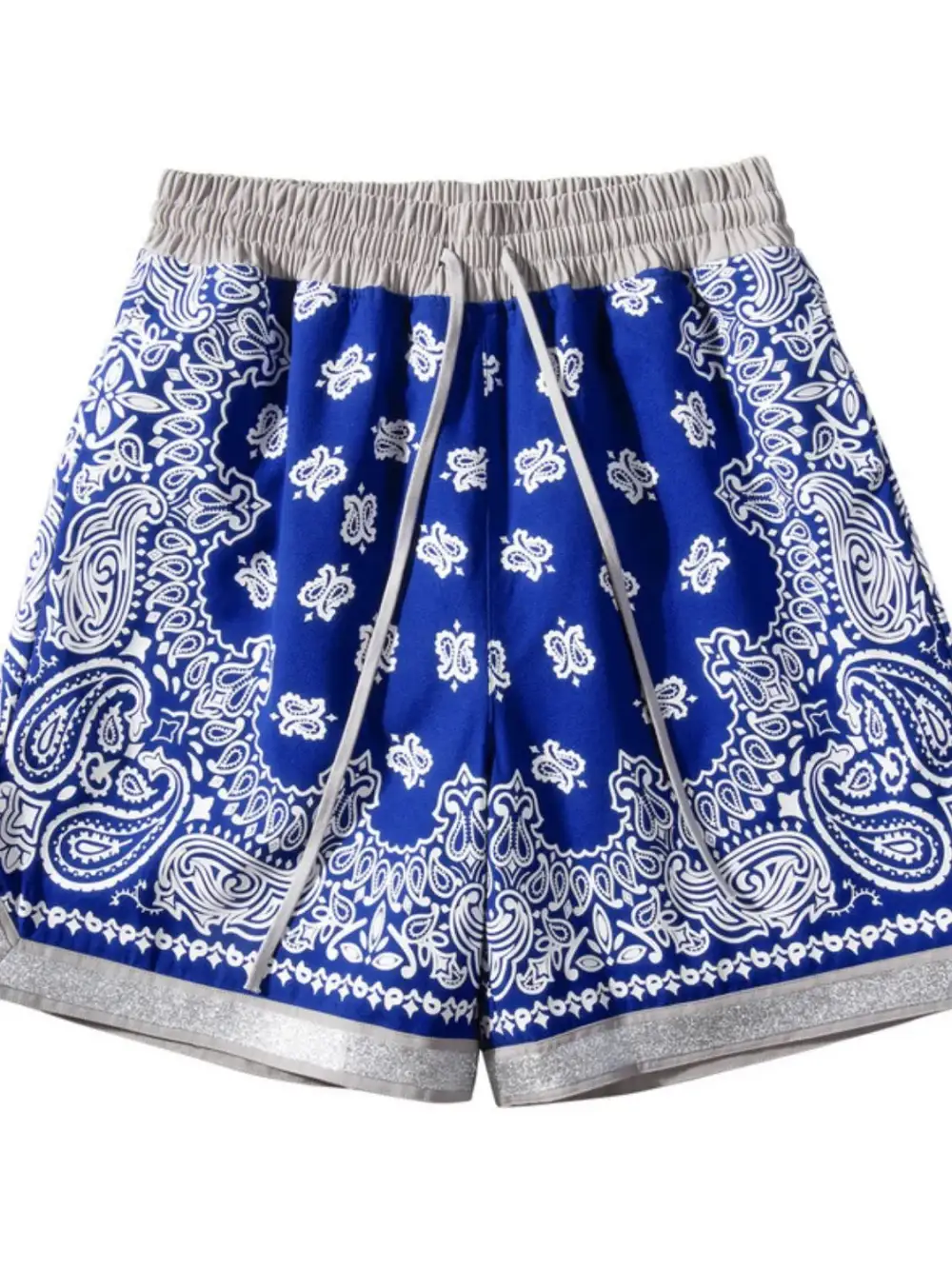Layered Drawstring Cotton Blend Casual Shorts
