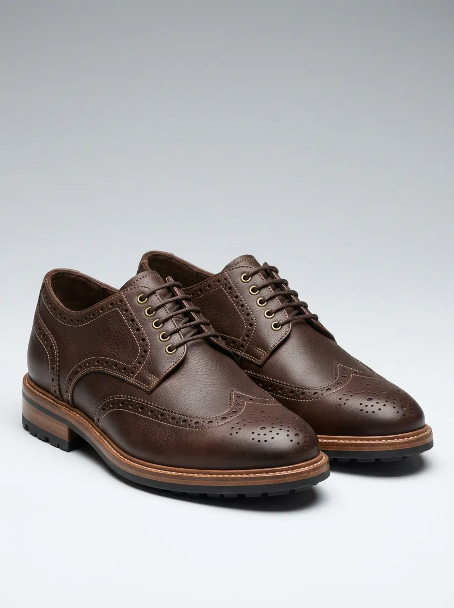 Men's Heritage Inspired Wingtip Brogue Dress Shoes