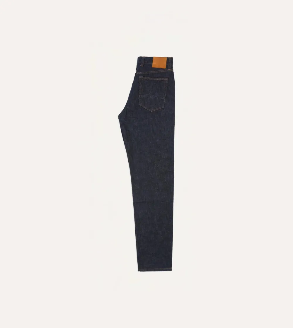 Dark Blue Loose Fit Denim Pants