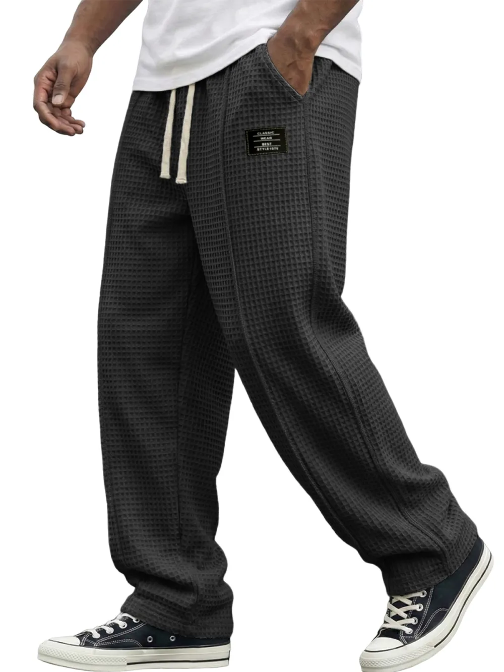 Textured Knit Seamed Detail Pants