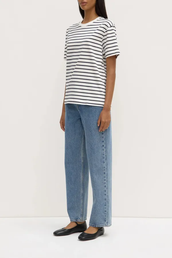 Striped Cotton Loose T-Shirt