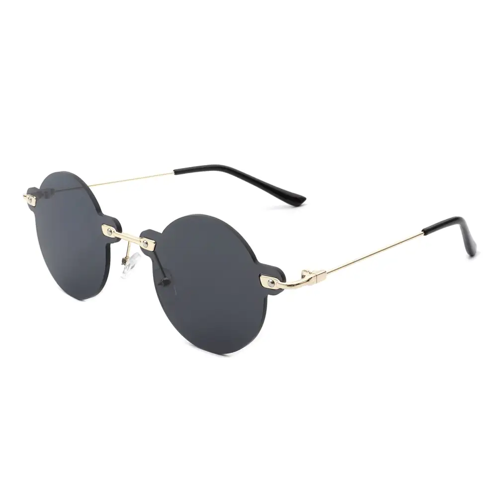 Knotted Round Rimless Frame Sunglasses