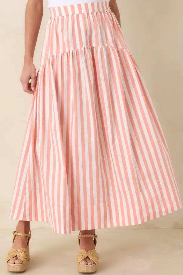 Tiered Cotton Maxi Skirt