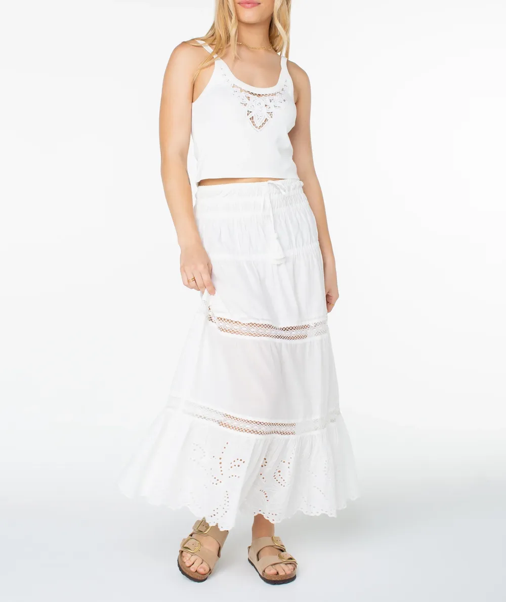 Solid Color Hollowed-Out Ladies' Skirt