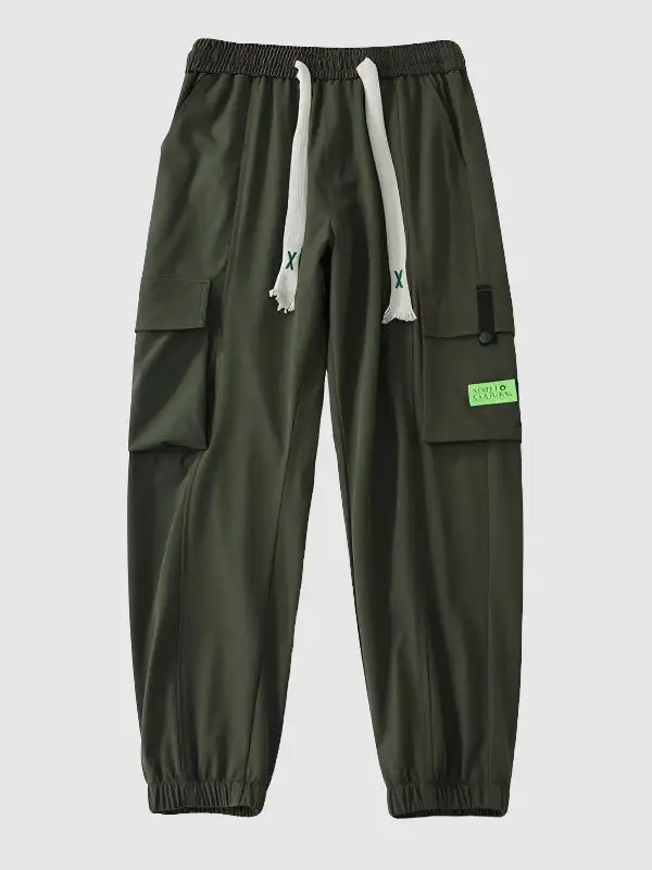 Men's Drawstring Double Pocket Cargo Pants