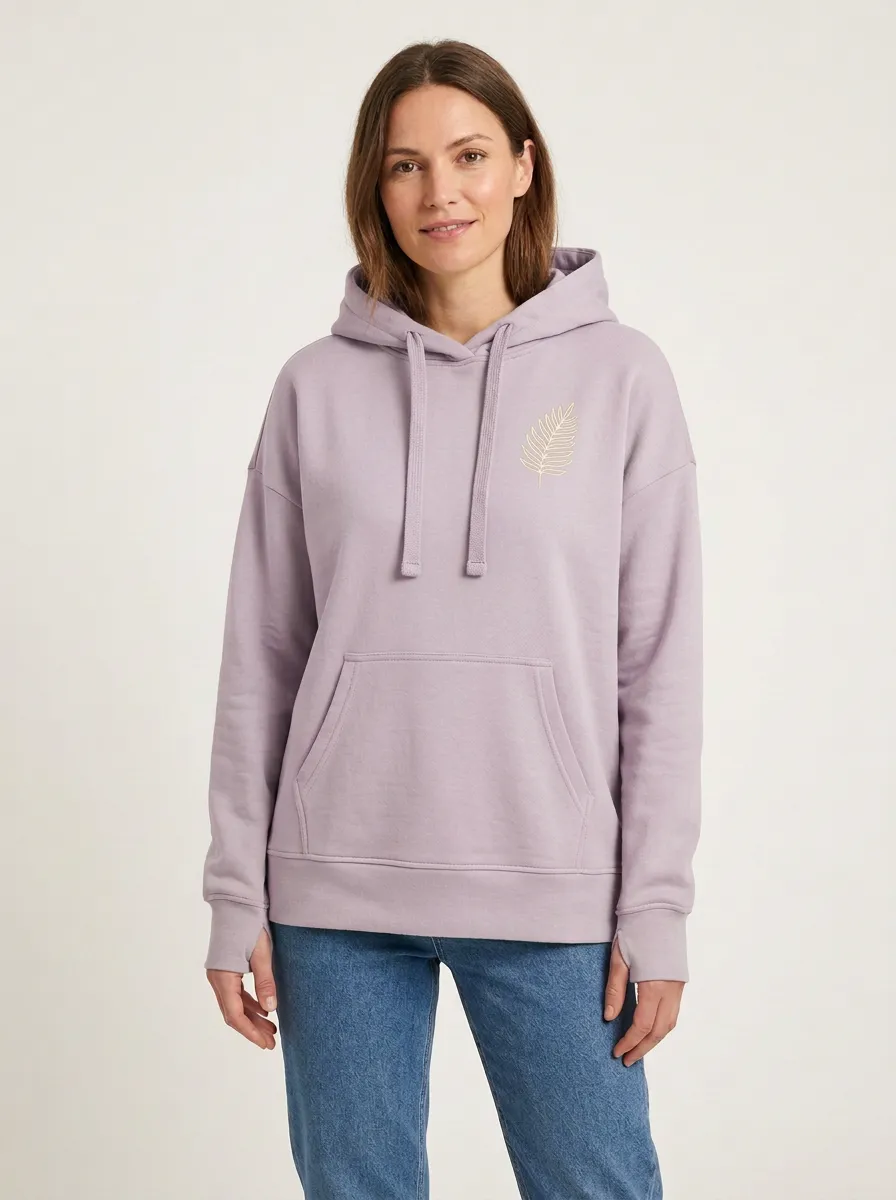 Women's Botanical Fern Nature Inspired Graphic Hoodie
