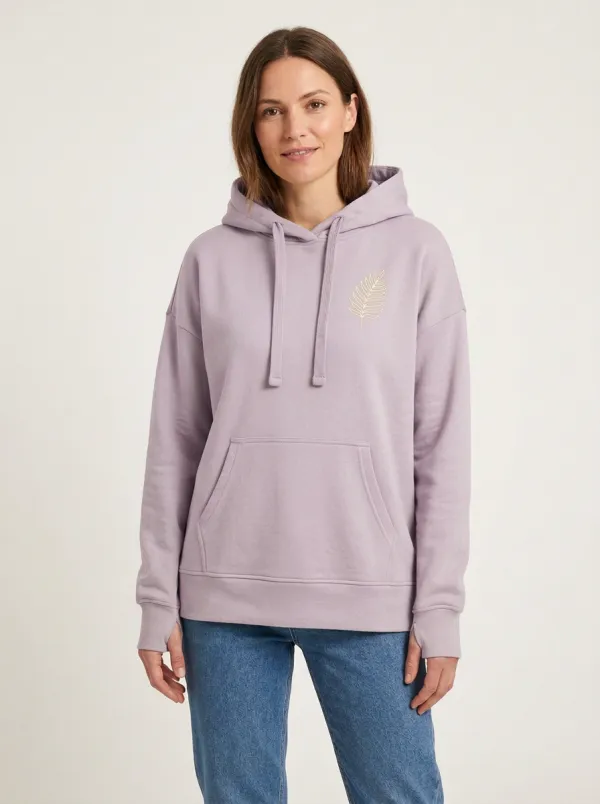 Women's Botanical Fern Nature Inspired Graphic Hoodie